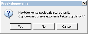 Rys. 249 Nadane uprawnienie do przeksięgowywania z kont posiadających rozrachunki W przypadku pracy osoby posiadającej prawo przeksięgowań z kont posiadających rozrachunki, ustawiane w polu