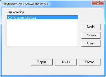 4.7 Użytkownicy i ich prawa Program Finanse i Księgowość umożliwia pracę tylko tym osobom, które wcześniej zostały wpisane na listę, jako użytkownicy danych firmy.