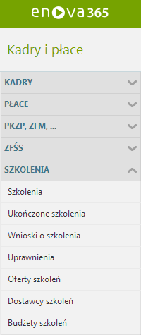 Szkolenia Wybrane listy dostępne są od wersji złotej programu. W ramach obsługi szkoleń rozszerzona funkcjonalność została wprowadzona do wersji platynowej.