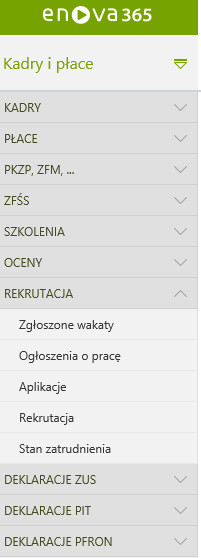 Rekrutacja Listy dostępne są w wersji Platynowej programu.