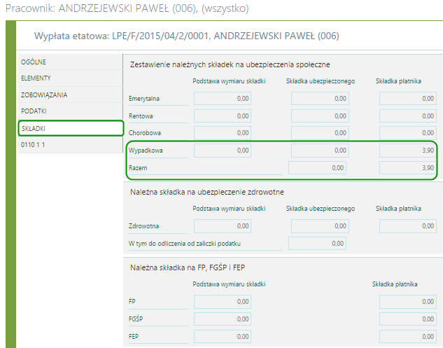 Naliczą się wypłaty z zerowymi wartościami do wypłaty, natomiast przeliczą się składki