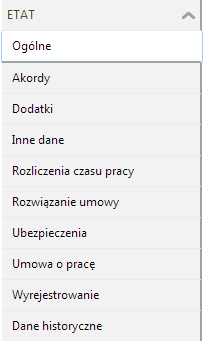 Etat Pełny proces zatrudniania pracownika (etat) wymaga uzupełnienia