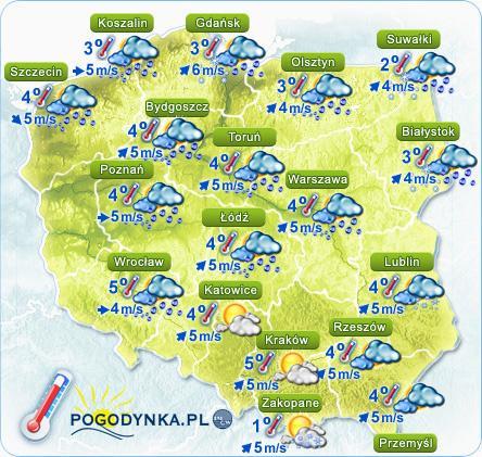 Prognoza pogody dla Polski na dzień 30.11.