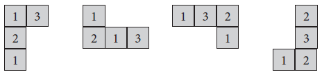 Zadanie Budowla Liczby zapisane na podstawce informują o tym, ile kostek budowli, jedna na drugiej, należy ustawić na każdym z pól podstawki.