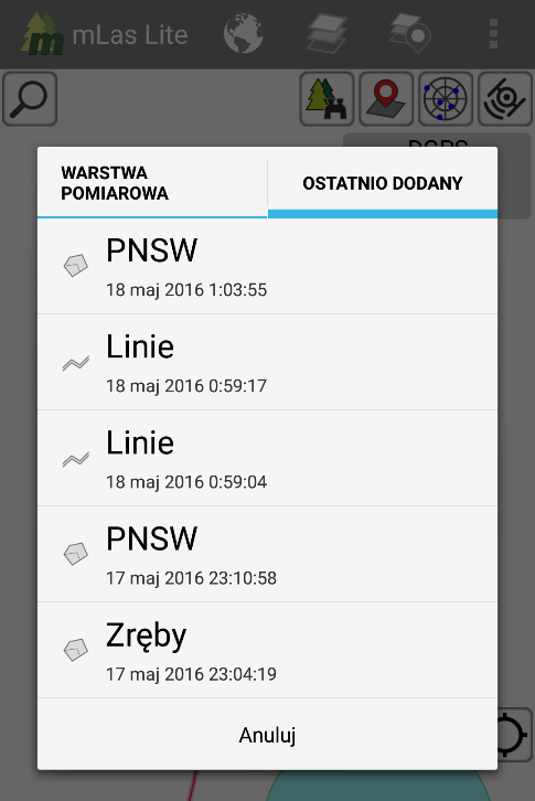 3.5.8 Edycja obiektów pomiarowych Każdy obiekt zapisany w warstwie pomiarowej (jego geometria oraz atrybuty) może być edytowany.