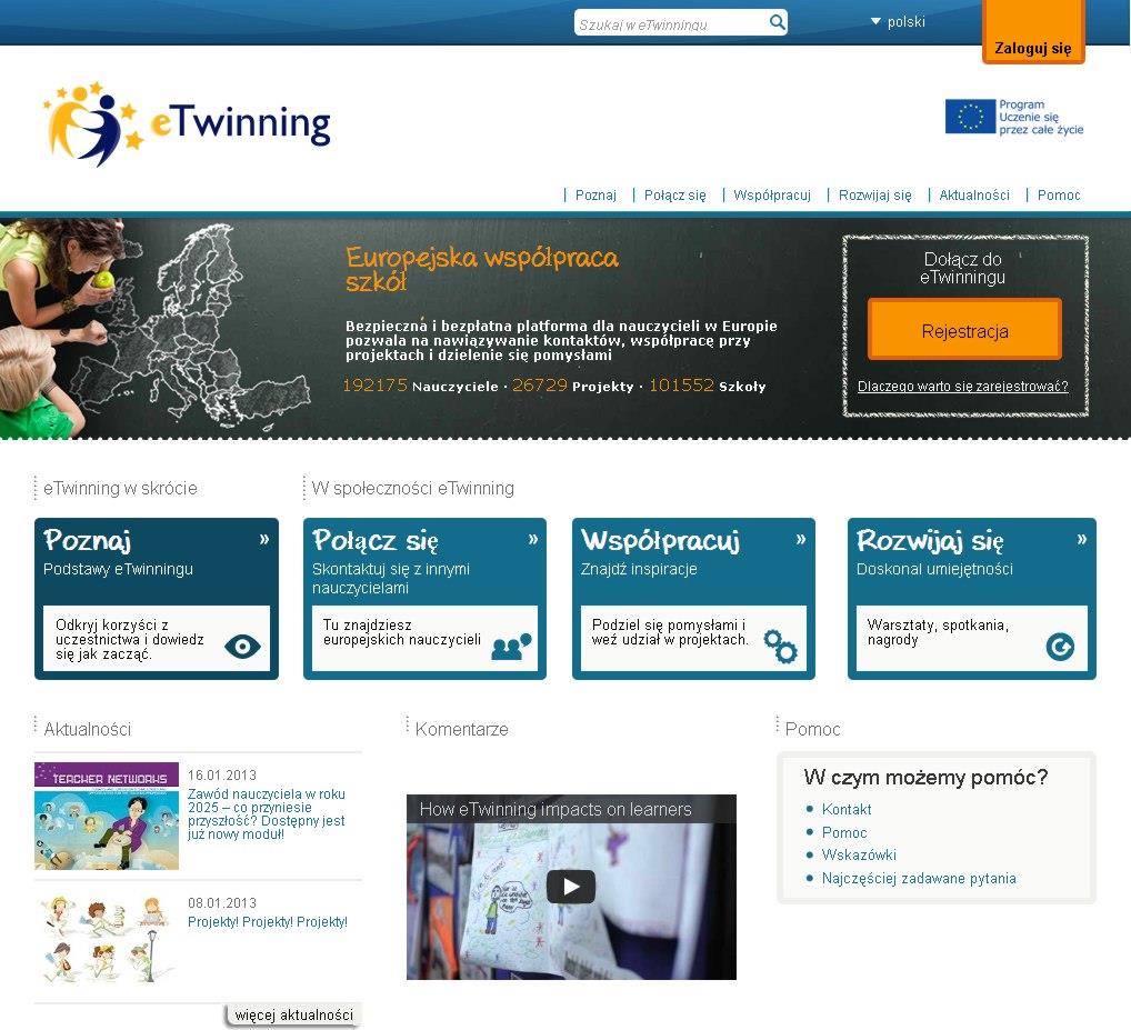 Portal europejski www.etwinning.net Poznaj: - Czym jest etwinning? - Jak dołączyć?