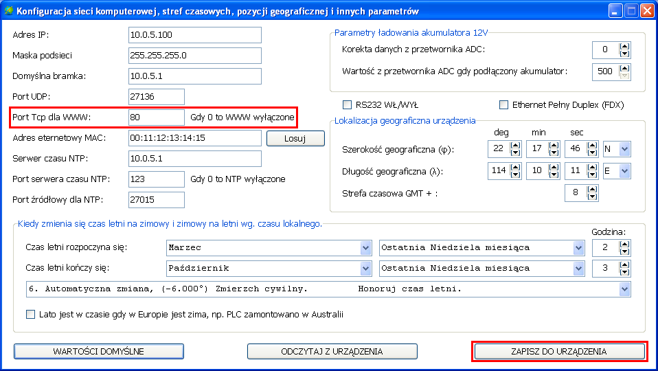 Port TCP dla WWW: 81 Standardowo port ten ma numer 80. Jednak jeśli posiadamy w sieci lokalnej kilka urządzeń to każde z nich powinno mieć przypisany inny numer Portu TCP dla WWW.