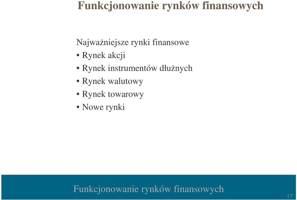 instrumentów dłużnych Rynek