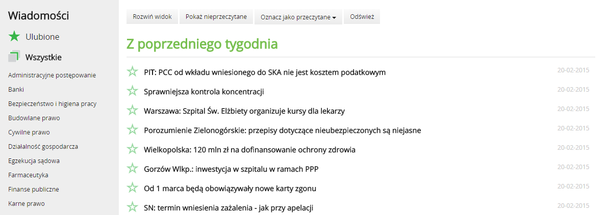 wyszukiwania wskazane w lewym panelu. Program sam odpowiednio zmodyfikuje wyświetlaną listę. Aby usunąć słowo z kryteriów zawężania listy należy kliknąć na ikonę znajdującą się obok niego.