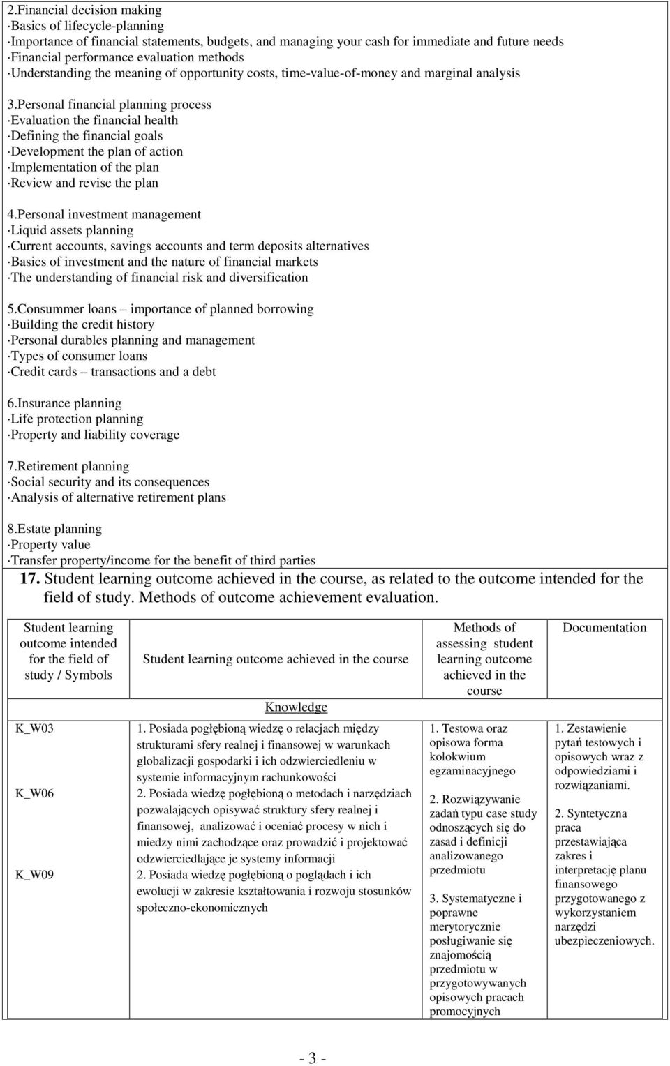 Personal financial planning process Evaluation the financial health Defining the financial goals Development the plan of action Implementation of the plan Review and revise the plan 4.