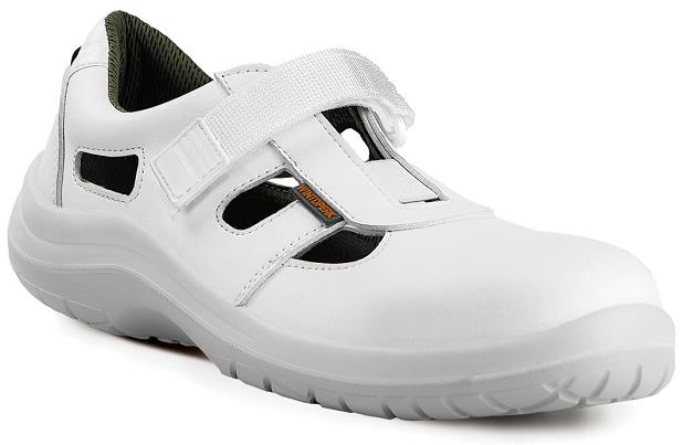 Sandały ochronne w klasie S1, bez elementów metalowych Cholewka: mikrofibra o doskonałej oddychalności, kolor biały