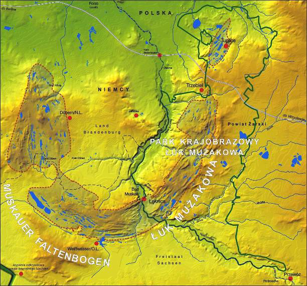 Serdecznie witamy na Łuku Mużakowa Brandenburgia * zachodnie ramię Łuku Mużakowa leży w całości w Brandenburgii Najwyższe