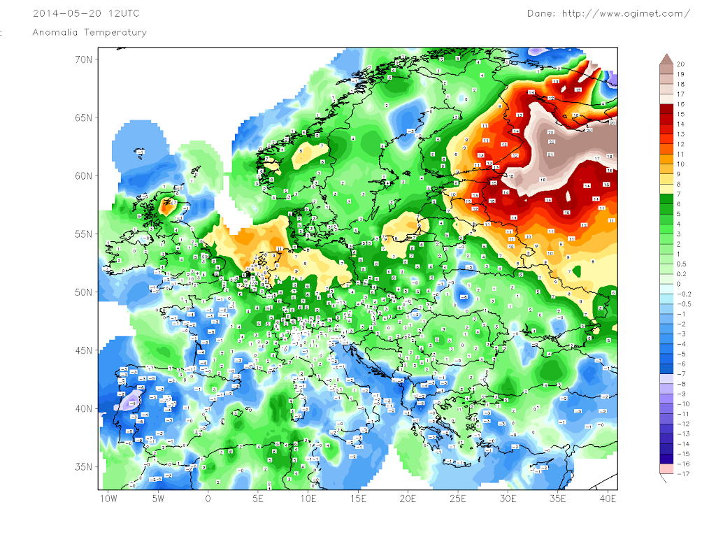 20 maja w Polsce odnotowano pierwszy dzień gorący w tym roku temperatura w Szczecinie osiągnęła 26.7 C.