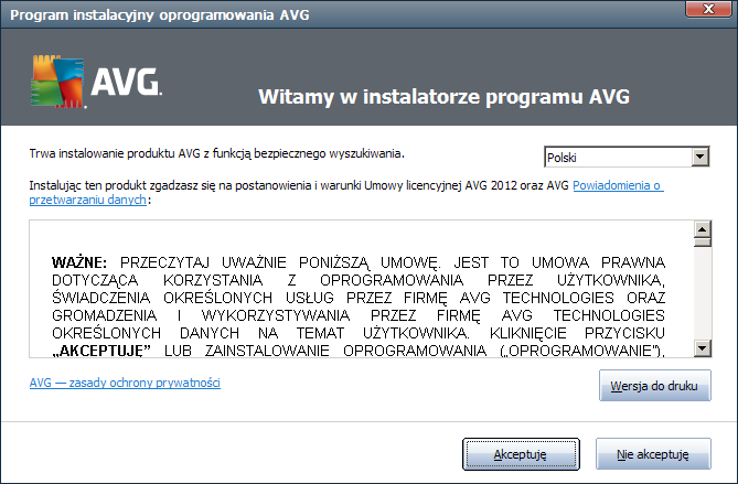 3. Proces instalacji systemu AVG Aby zainstalować na komputerze program AVG, należy najpierw zdobyć najnowszy instalator.