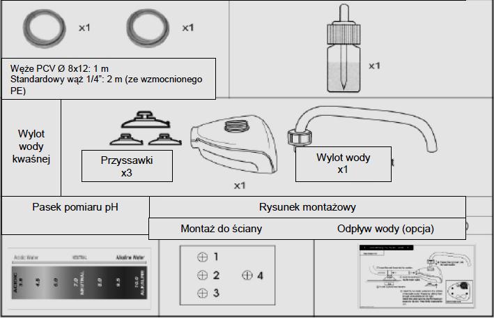 Elastyczny wężyk wody alkalicznej Do montażu, należy używać tylko oryginalnych części.