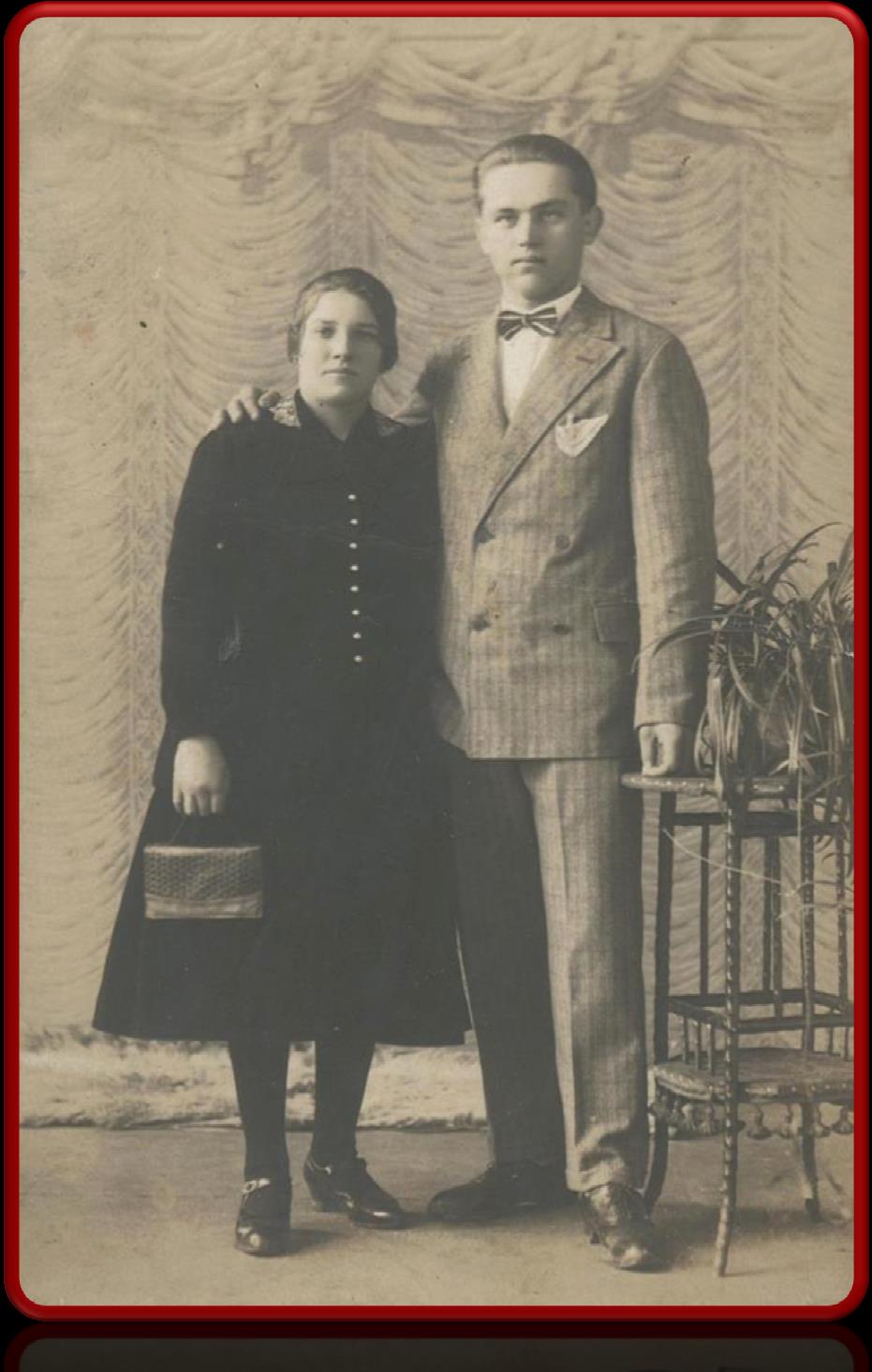 Para narzeczeńska z Zebrzydowic około 1930