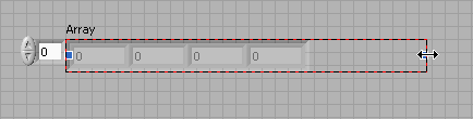 5. Umieść kursor myszy nad tablicą i przeciągnij prawą stronę tablicy, aby ją rozciągnąć i wyświetlić wiele elementów. Poprzednie kroki prowadziły przez tworzenie talbicy 1D.