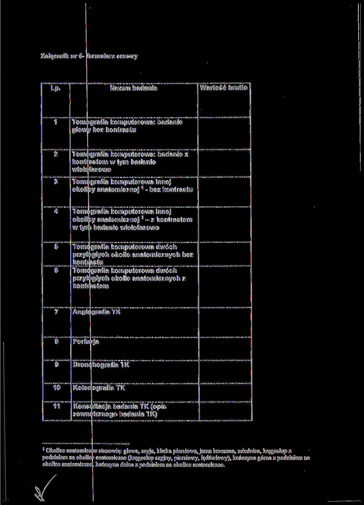 Załącznik nr 6- formularz cenowy Lp.