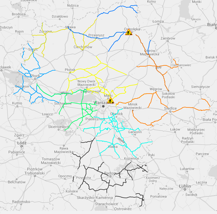 ZAGROŻENIA ŚRODOWISKA Wyniki pomiarów zanieczyszczeń powietrza za minioną dobę [w µg/m 3 ] na