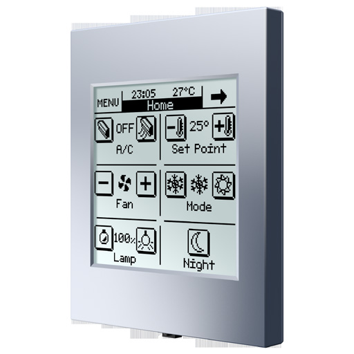 ZN1VI-TP38i-A (113 x 92 x 12,6mm.) ZN1VI-TP38i-S (113 x 92 x 12,6mm.) Panel dotykowy InZennio Z38i jest znakomitym narzędziem komunikacji użytkownika z systemem automatyki budynkowej.