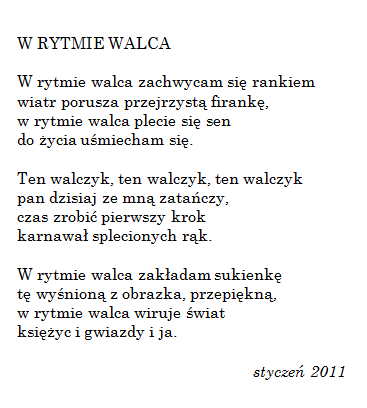 Fot. 5 Zofia Sokół, wiersz W rytmie walca, z tomiku W stronę drzewa 2 Następnie nastąpiło historyczne wydarzenie dla miasta, a oto zapowiedź tego, która została odczytana na koncercie: Kompozytor