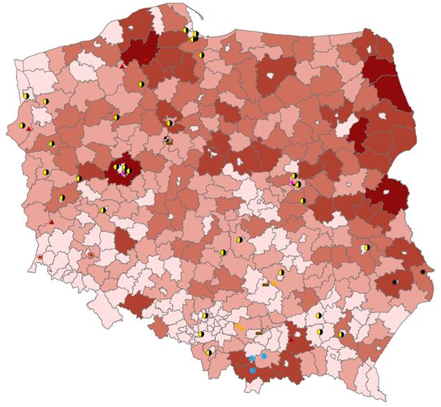 Ilość kilometrów dróg lokalnych do