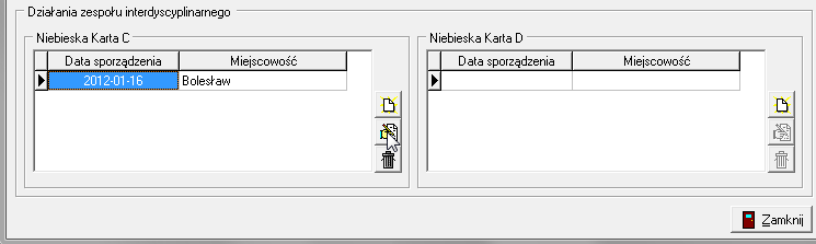 d) Część C formularza Niebieskiej Karty Po uzupełnieniu danych z części A Niebieskiej Karty użytkownik będzie miał możliwość wypełnienia zarówno części C jak i D formularza.