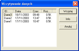 5. Zarządzanie danymi Menu Data pozwala sprawdzić stan wolnej pamięci, a także wybierać, oglądać i usuwać zapisane w pamięci dane. Na ekranie wyświetlana jest lista plików z wynikami pomiarów (Run).