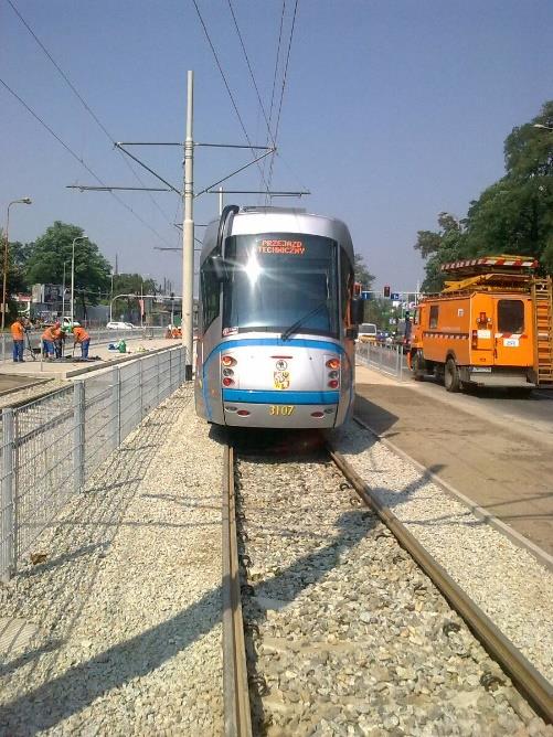 Tramwaje Koleje miejskie typowo miejski środek transportu, poruszający się w poziomie ulic po torowisku wydzielonym z ruchu ogólnego lub po torowisku wbudowanym w jezdnię