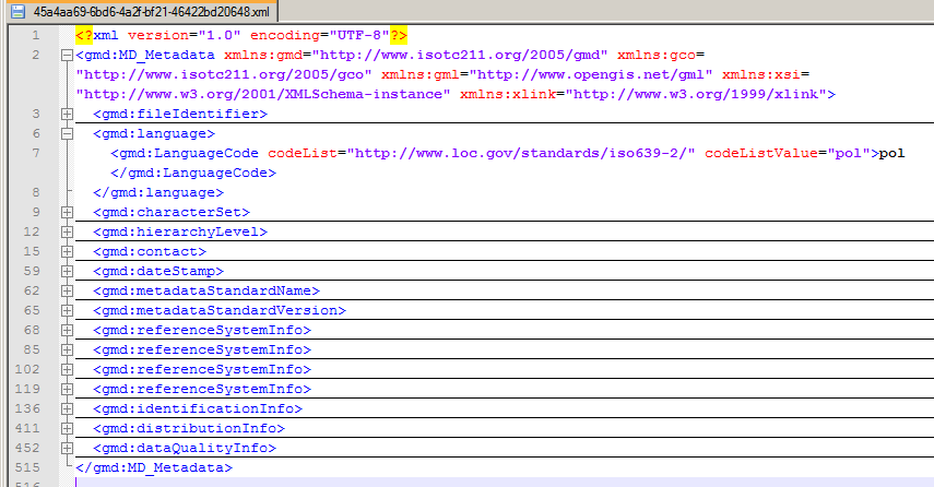 3.4.1.3 Treść pliku XML metadanych Rysunek 17.