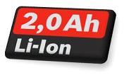 Akumulatory 10,8V / 2,0 Ah Najbardziej kompaktowe akumulatory o pojemności 2,0Ah na rynku Najdłuższy czas pracy min. 50% dłuższy* w porównaniu z akum.