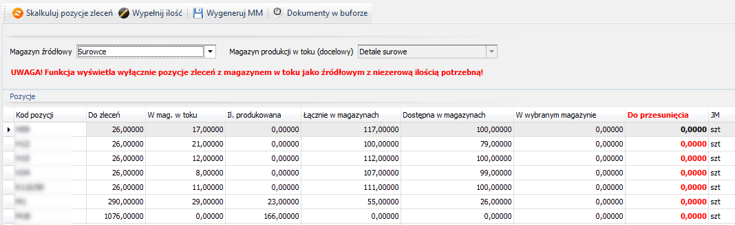 6 31 Dodatkowe kolumny w zleceniu produkcyjnym W zleceniu produkcyjnym mogą być widoczne lub ukryte dodatkowe kolumny Status oraz Uwagi, które służą do wprowadzania dodatkowych informacji.