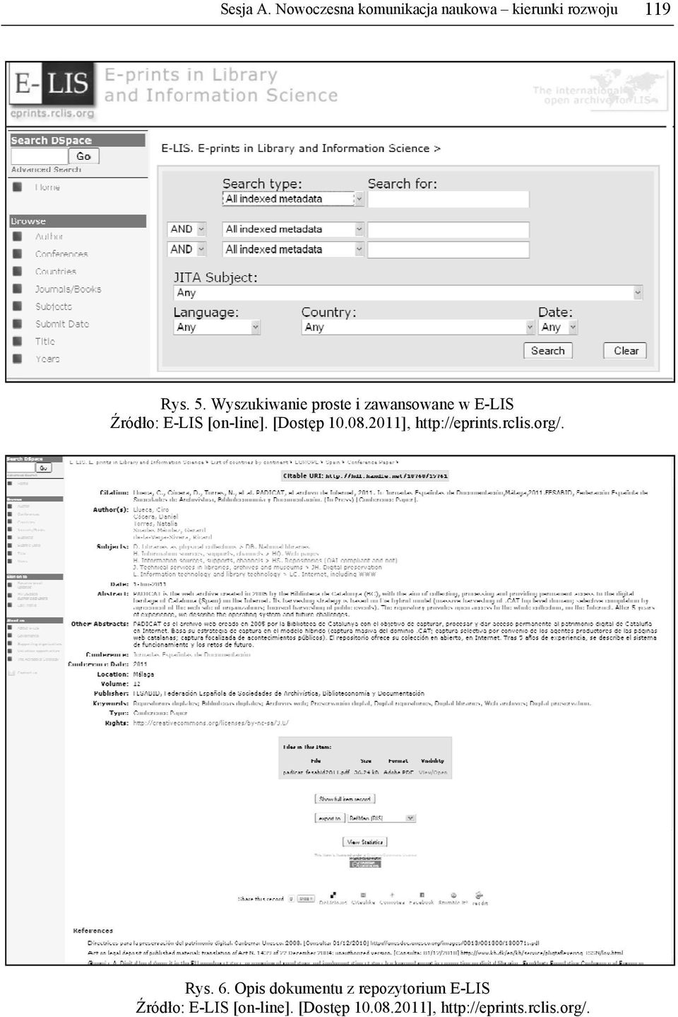 [Dostęp 10.08.2011], http://eprints.rclis.org/. Rys. 6.
