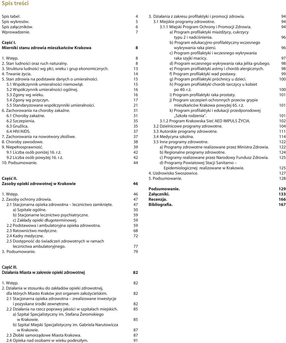 5. Zgony wg wieku. 5.4 Zgony wg przyczyn. 5.5 Standaryzowane wspó czynniki umieralnoêci. 6. Zachorowania na choroby zakaêne. 6. Choroby zakaêne. 6. Szczepienia. 6. Gruêlica. 6.4 HIV/AIDS. 7.