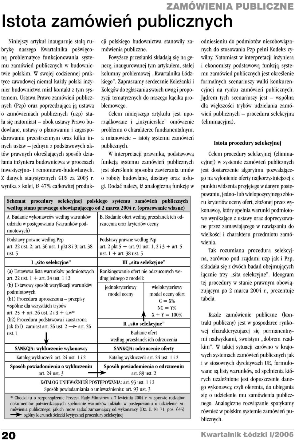 Ustawa Prawo zamówieñ publicznych (Pzp) oraz poprzedzaj¹ca j¹ ustawa o zamówieniach publicznych (uzp) sta- ³a siê natomiast obok ustawy Prawo budowlane, ustawy o planowaniu i zagospodarowaniu