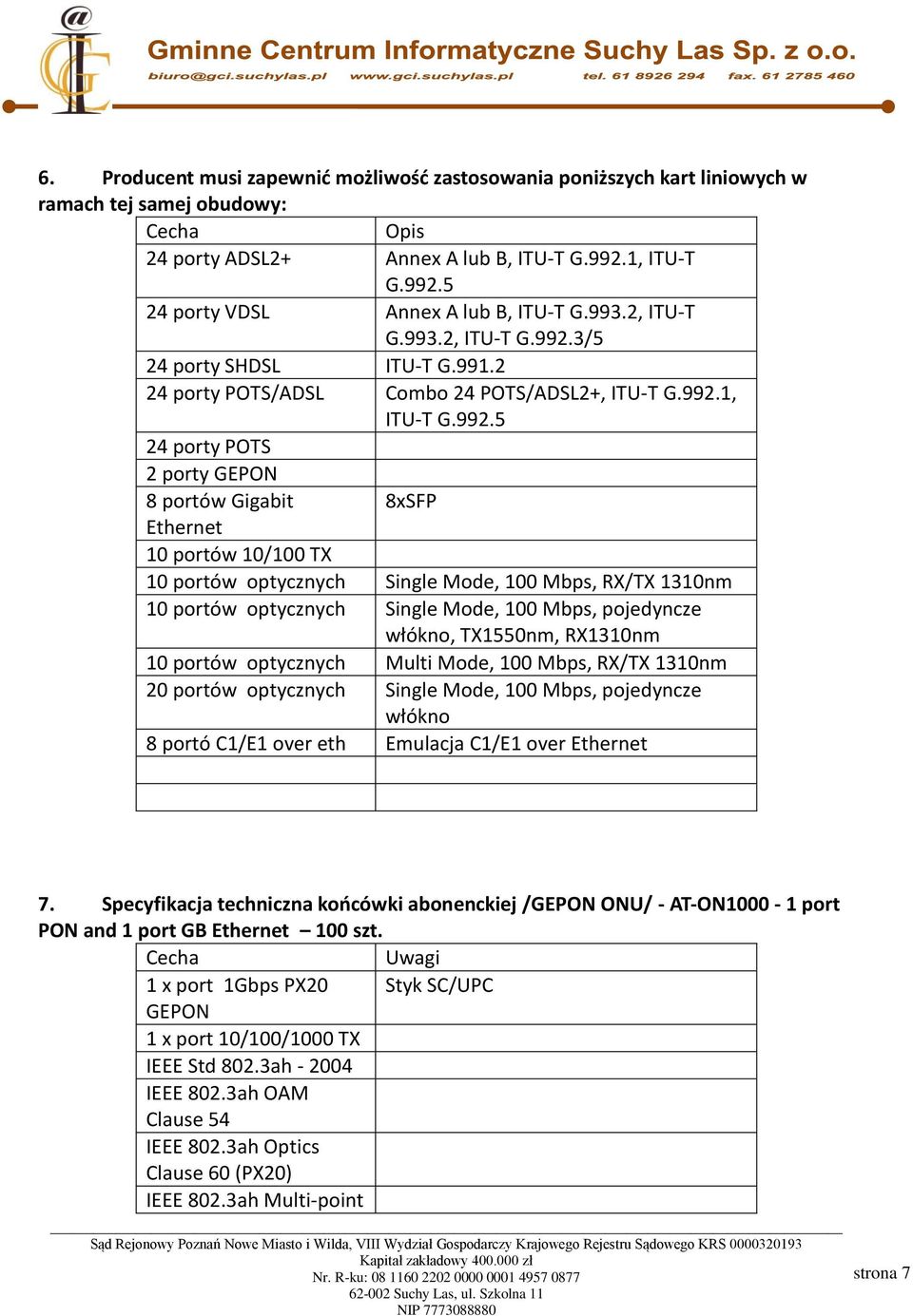 3/5 24 porty SHDSL ITU-T G.991.2 24 porty POTS/ADSL Combo 24 POTS/ADSL2+, ITU-T G.992.