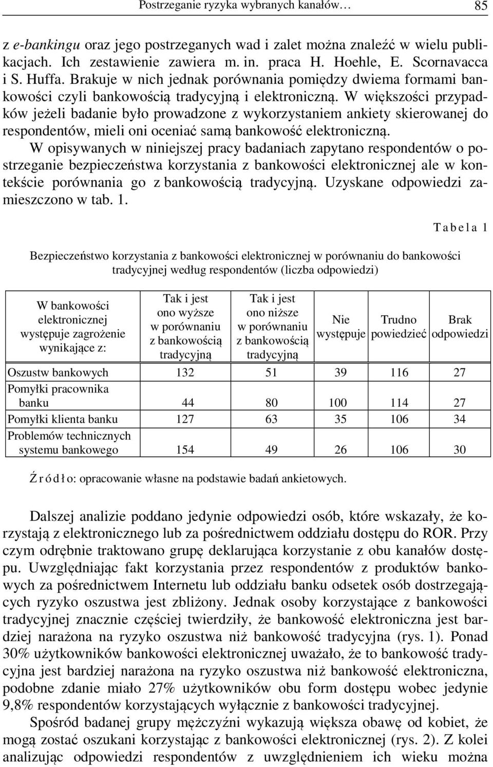 W większości przypadków jeżeli badanie było prowadzone z wykorzystaniem ankiety skierowanej do respondentów, mieli oni oceniać samą bankowość elektroniczną.