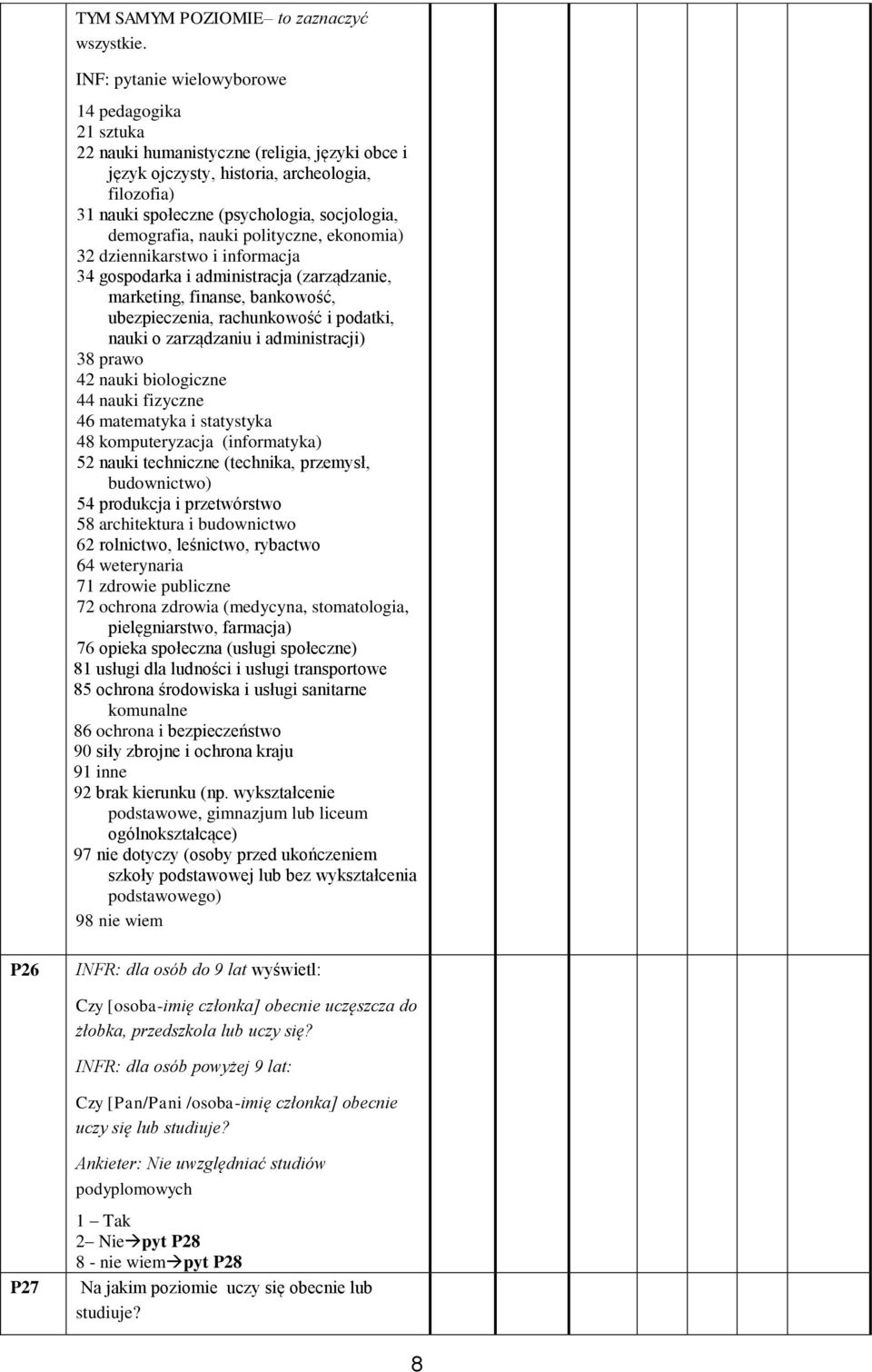 demografia, nauki polityczne, ekonomia) 32 dziennikarstwo i informacja 34 gospodarka i administracja (zarządzanie, marketing, finanse, bankowość, ubezpieczenia, rachunkowość i podatki, nauki o