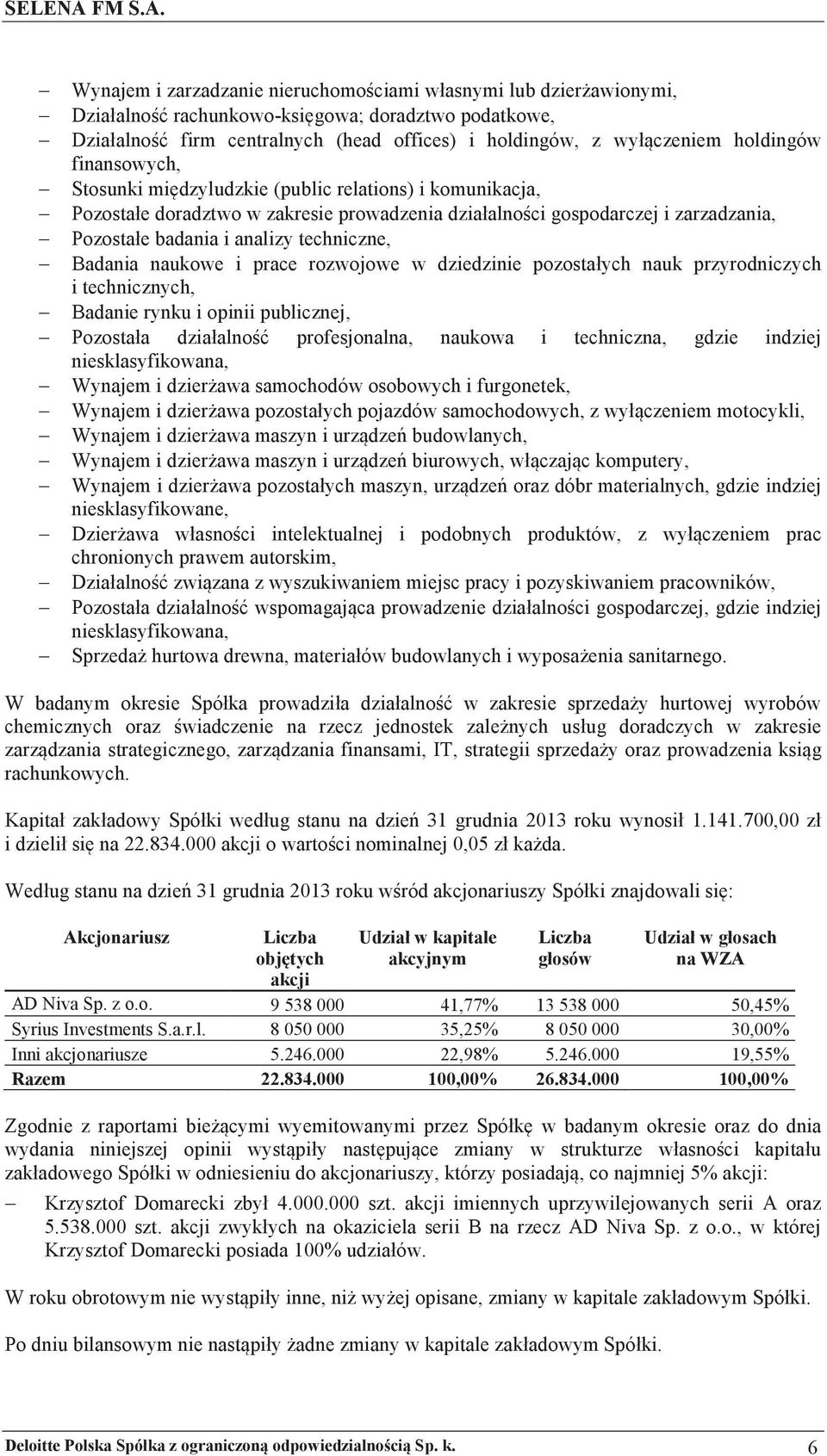 ci gospodarczej i zarzadzania, - Pozostae badania i analizy techniczne, - Badania naukowe i prace rozwojowe w dziedzinie pozostaych nauk przyrodniczych i technicznych, - Badanie rynku i opinii