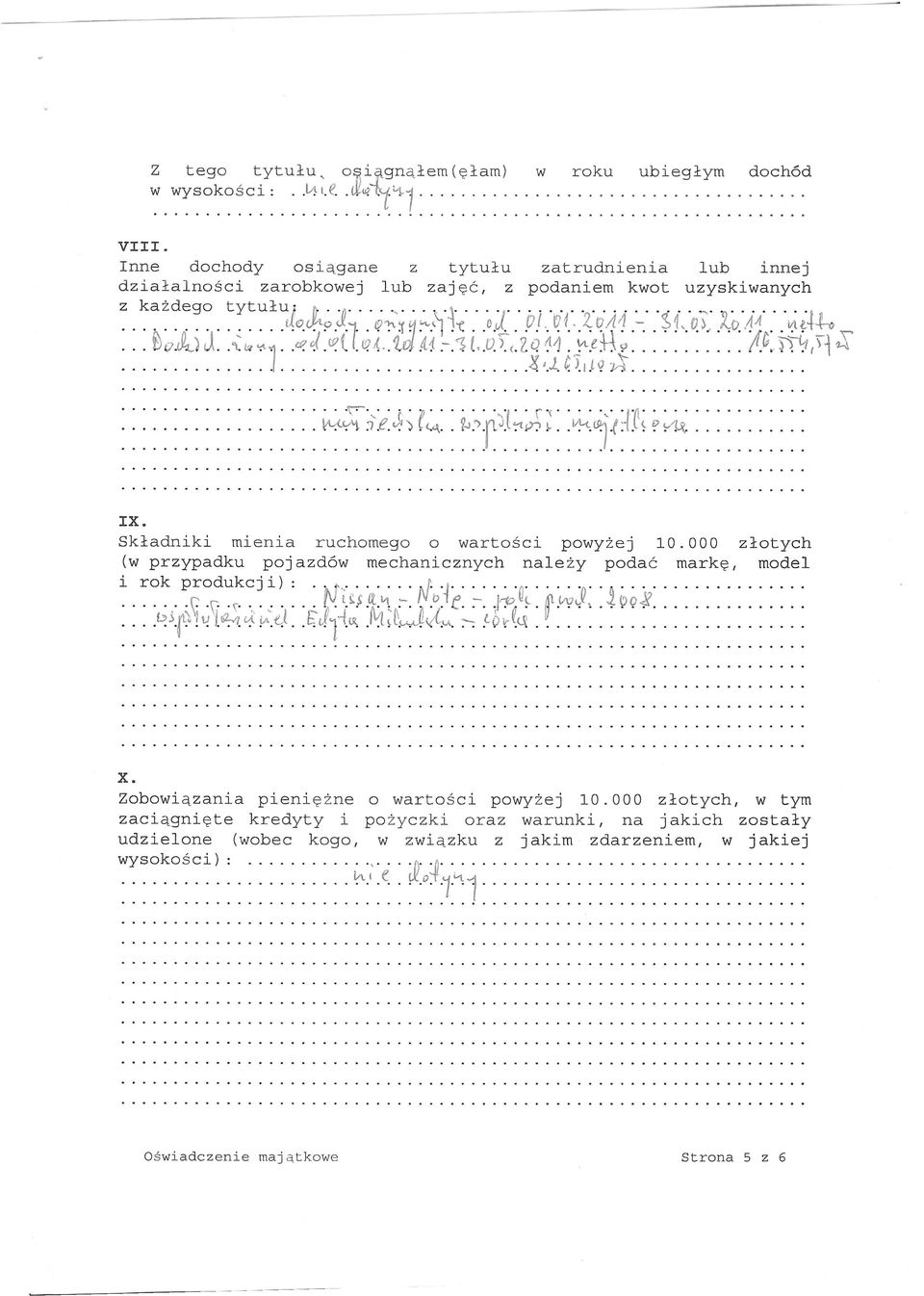 .. f^itiil l y i. i d ł i.! M f P i f t ^ I %>.l..h.10 D.ĆA) 1(,ą.. ^.pplrtp?^..^/-(f*?yv(. IX. Składniki mienia ruchomego o wartości powyżej 10.