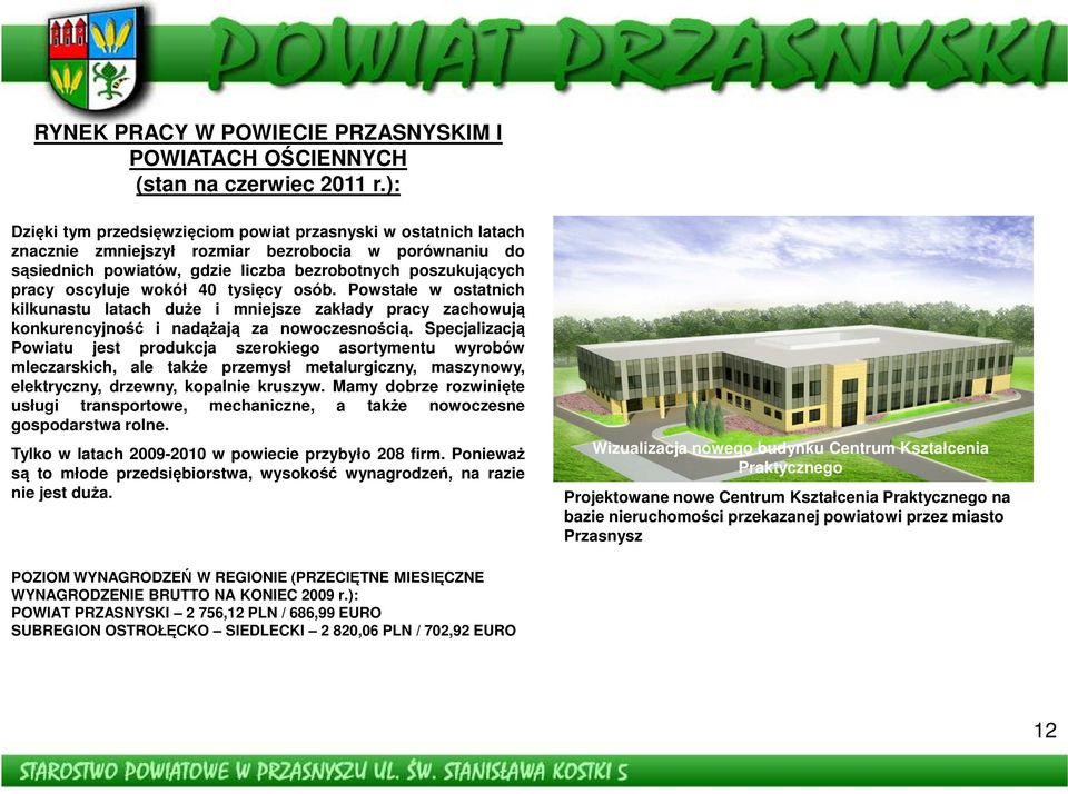 wokół 40 tysięcy osób. Powstałe w ostatnich kilkunastu latach duże i mniejsze zakłady pracy zachowują konkurencyjność i nadążają za nowoczesnością.