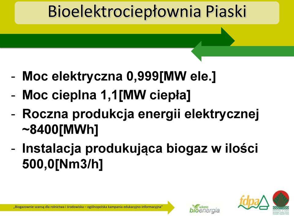 ] - Moc cieplna 1,1[MW ciepła] - Roczna