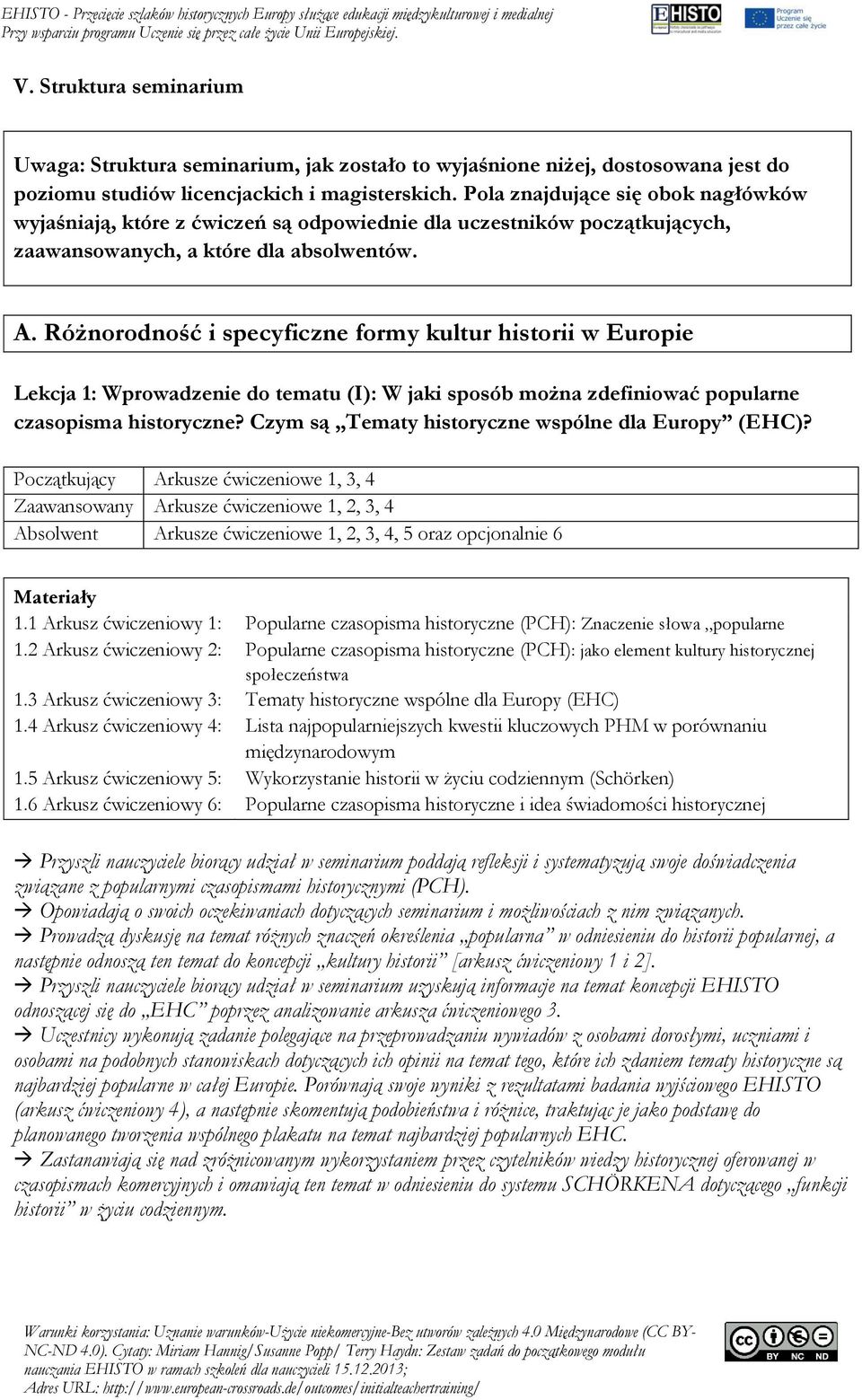 Różnorodność i specyficzne formy kultur historii w Europie Lekcja 1: Wprowadzenie do tematu (I): W jaki sposób można zdefiniować popularne czasopisma historyczne?