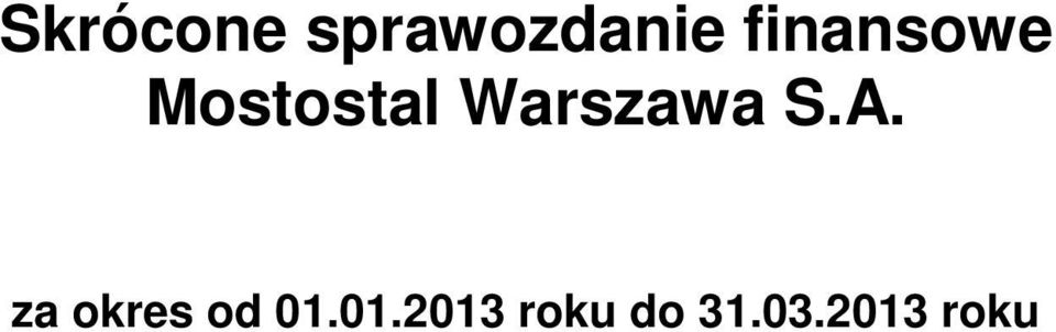 Warszawa S.A.