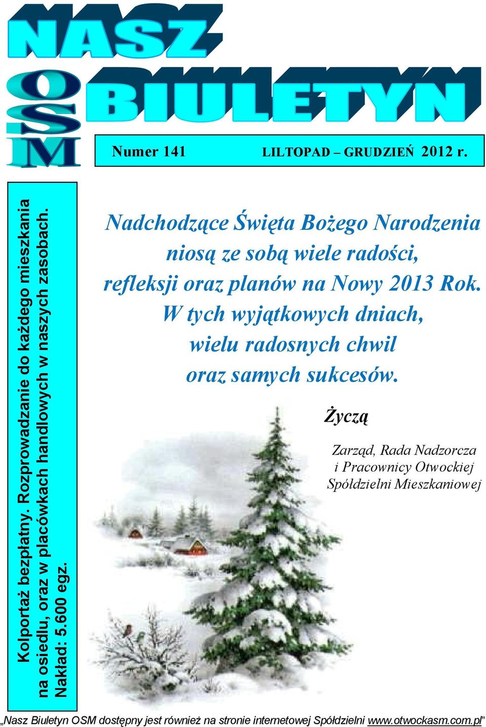 Nadchodzące Święta Bożego Narodzenia niosą ze sobą wiele radości, refleksji oraz planów na Nowy 2013 Rok.