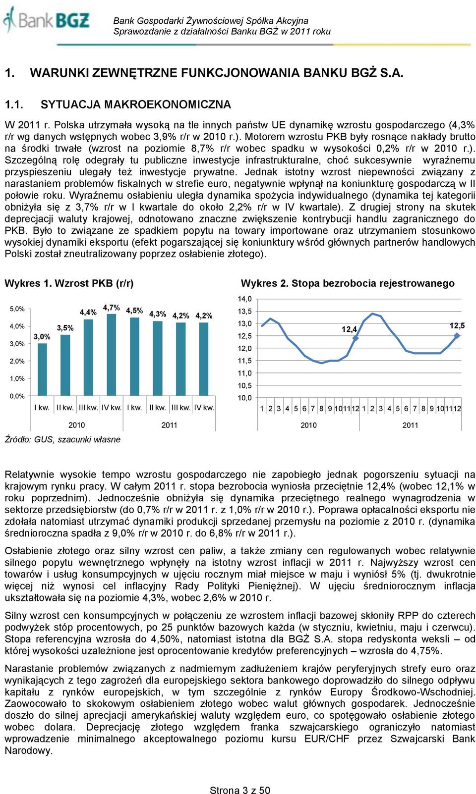 Motorem wzrostu PKB były rosnące nakłady brutto na środki trwałe (wzrost na poziomie 8,7% r/r wobec spadku w wysokości 0,2% r/r w 2010 r.).