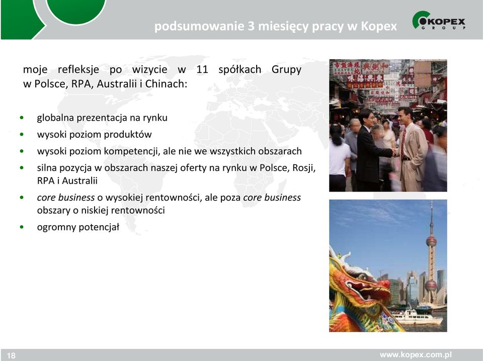 nie we wszystkich obszarach silna pozycja w obszarach naszej oferty na rynku w Polsce, Rosji, RPA i