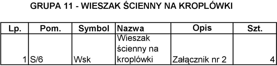 Wieszak ścienny na 1