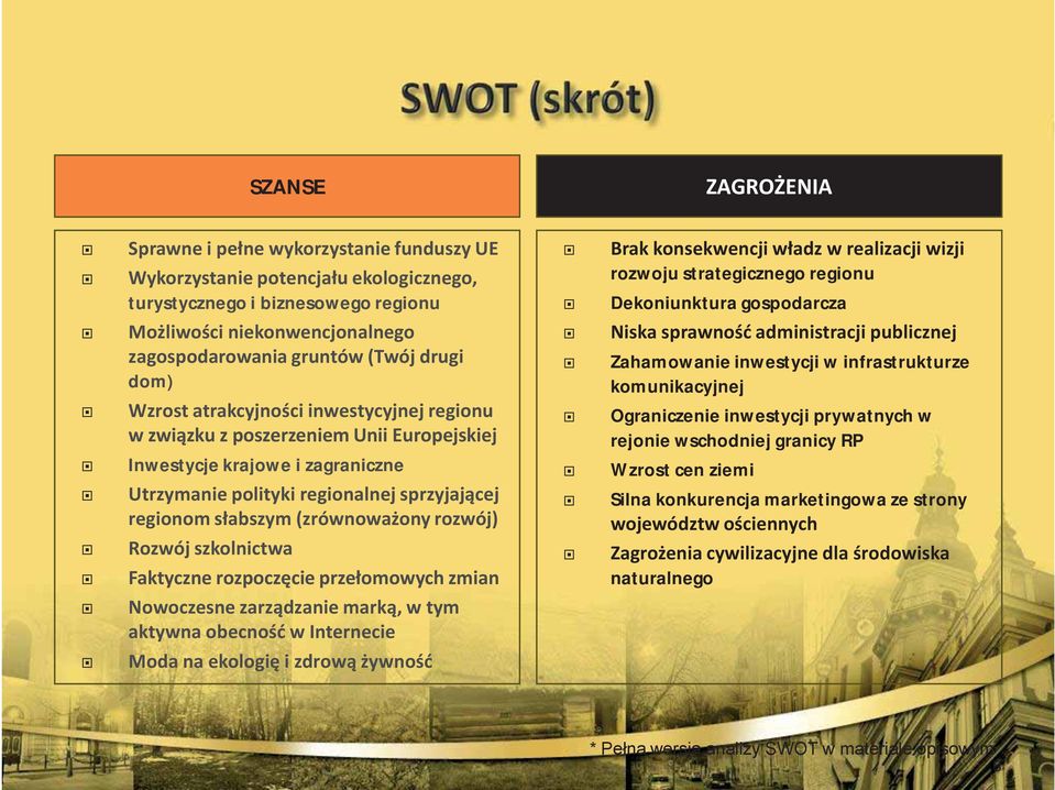 (zrównoważony rozwój) Rozwój szkolnictwa Faktyczne rozpoczęcie przełomowych zmian Nowoczesne zarządzanie marką, w tym aktywna obecność w Internecie Moda na ekologię i zdrową żywność Brak konsekwencji