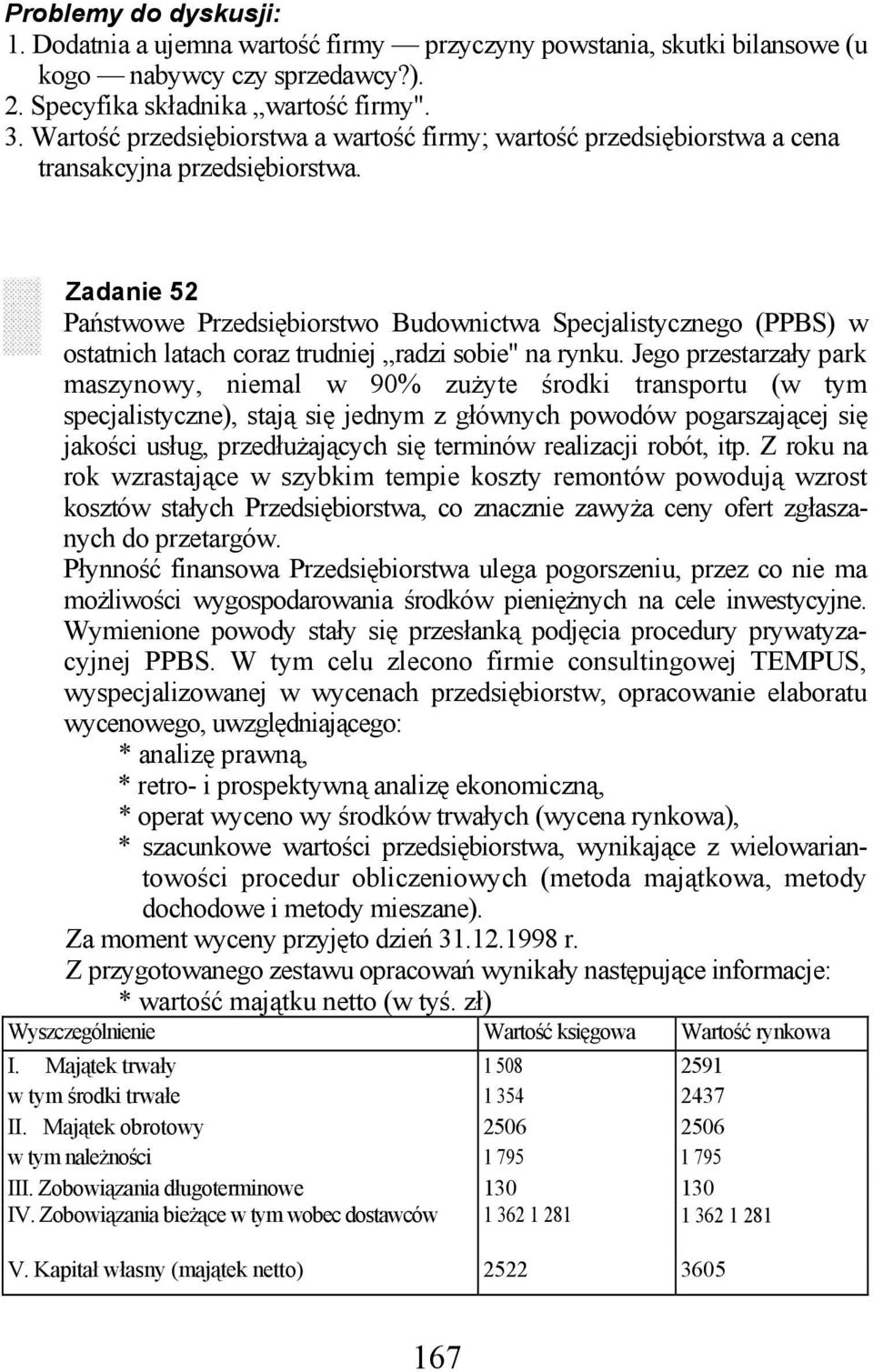 Zadanie 52 Państwowe Przedsiębiorstwo Budownictwa Specjalistycznego (PPBS) w ostatnich latach coraz trudniej radzi sobie" na rynku.